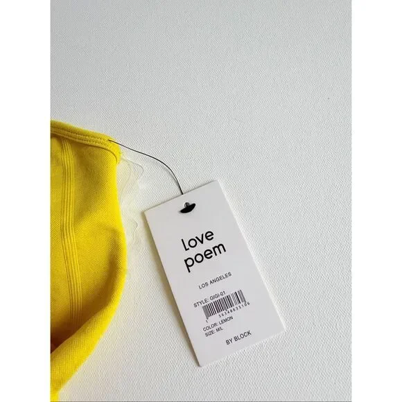 Love Poem Seamless Tube Top size M/L color Lemon - Picture 2 of 4